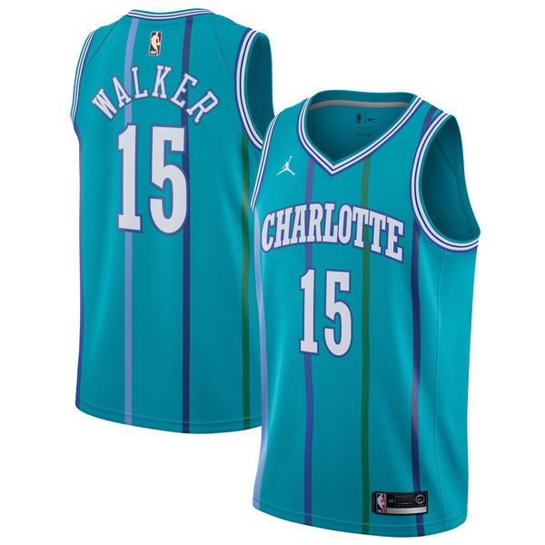 Men Charlotte Hornets #15 Kemba Walker Green Swingman Hardwood Classics NBA Jersey->charlotte hornets->NBA Jersey